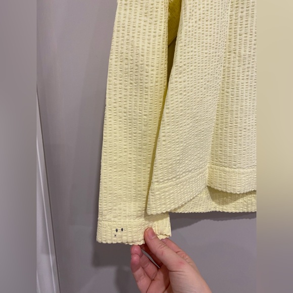 •2/$30• Vintage L.L. Bean Soft Butter Yellow Lightweight Button-Up Hoodie Jacket - Picture 6 of 7
